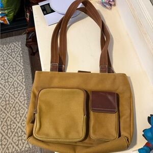 Fossil expedition # 10552 tan canvas purse bag